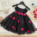 Vestido Infantil Tule com Flores