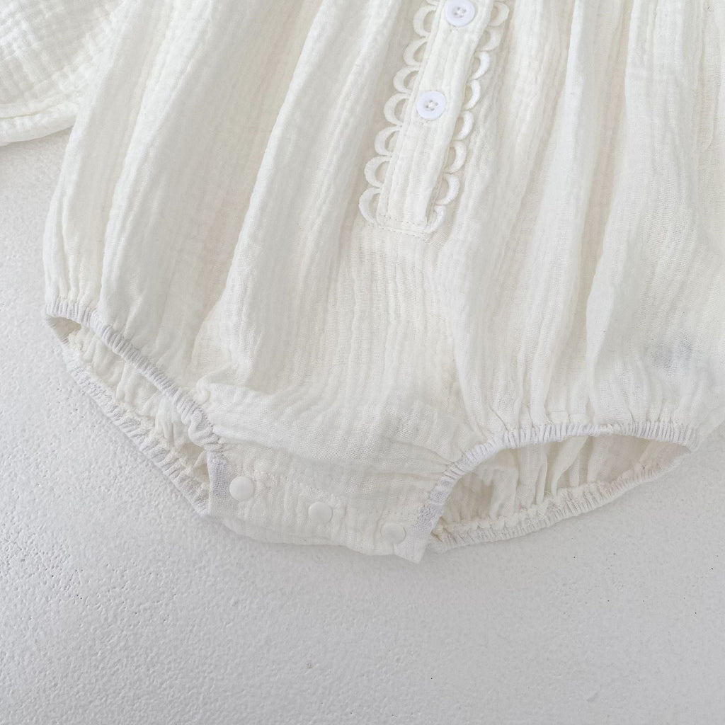 Body Infantil Feminino Branco Botões