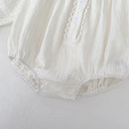 Body Infantil Feminino Branco Botões