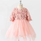 Vestido Infantil Plumas e Lantejoulas