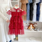 Vestido Infantil de Tule Estrelinhas