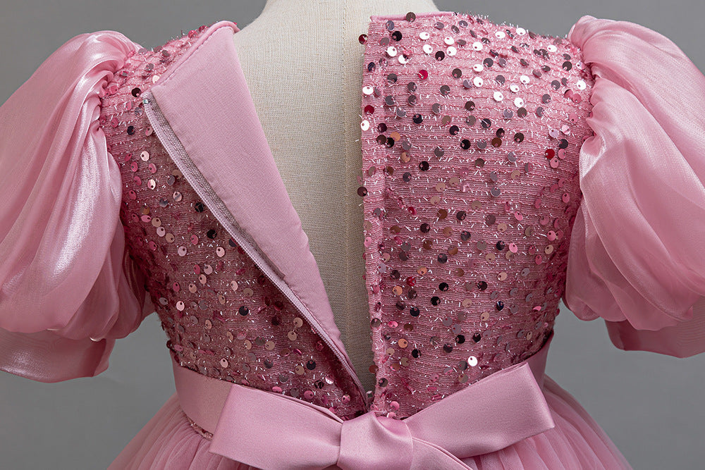 Vestido Infantil Brilhante Bufante