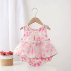 Body Infantil Feminino Rosa Flores