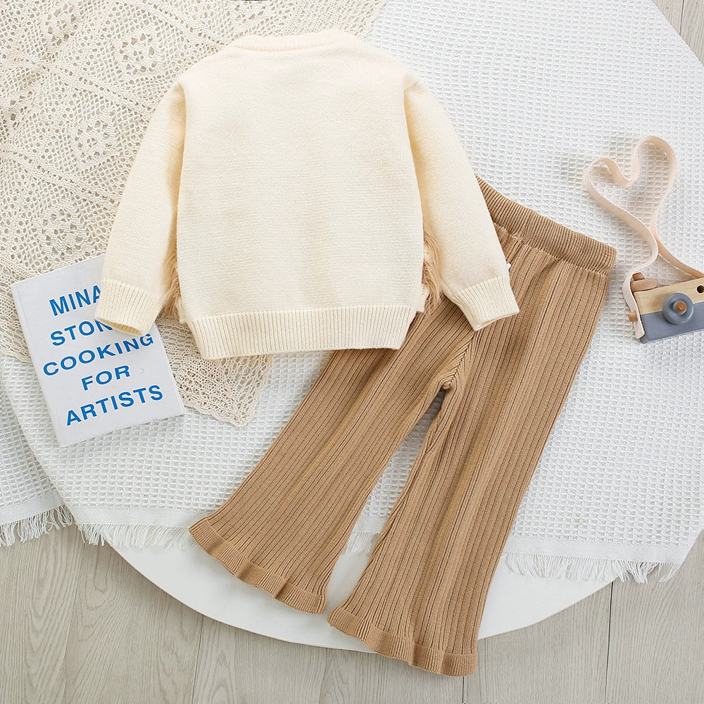 Conjunto Infantil Tricô Lacinho e Pelinhos