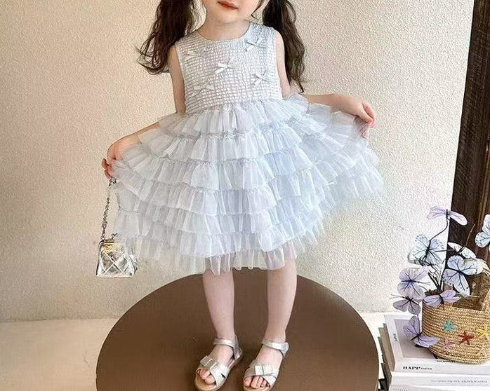 Vestido Infantil de Tule Lacinhos