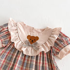Vestido Infantil Xadrez Ursinho