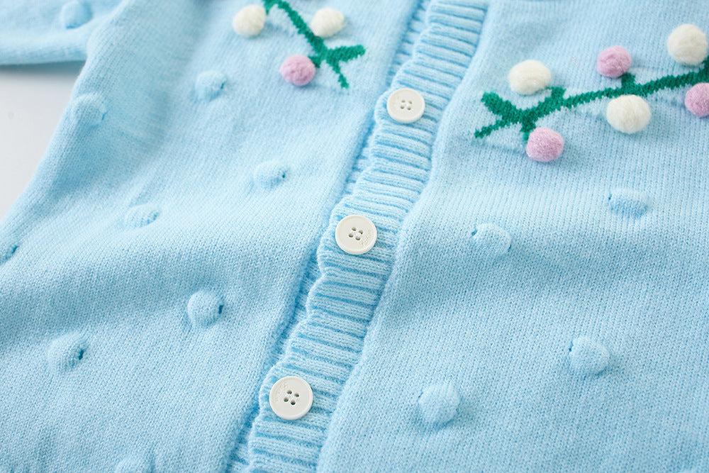 Cardigan Infantil Tricô Florzinhas