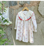 Vestido Infantil Cerejinhas Bordadinho