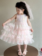 Vestido Infantil Tule Brilhante