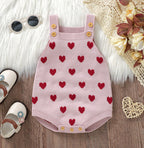 Body Infantil Tricô Corações