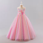Vestido Infantil de Festa Longo Flores