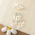 Body Infantil Verão Coraçõeszinhos + Chapéu