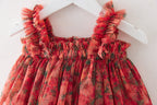 Vestido Infantil Tule Camadas com Flores