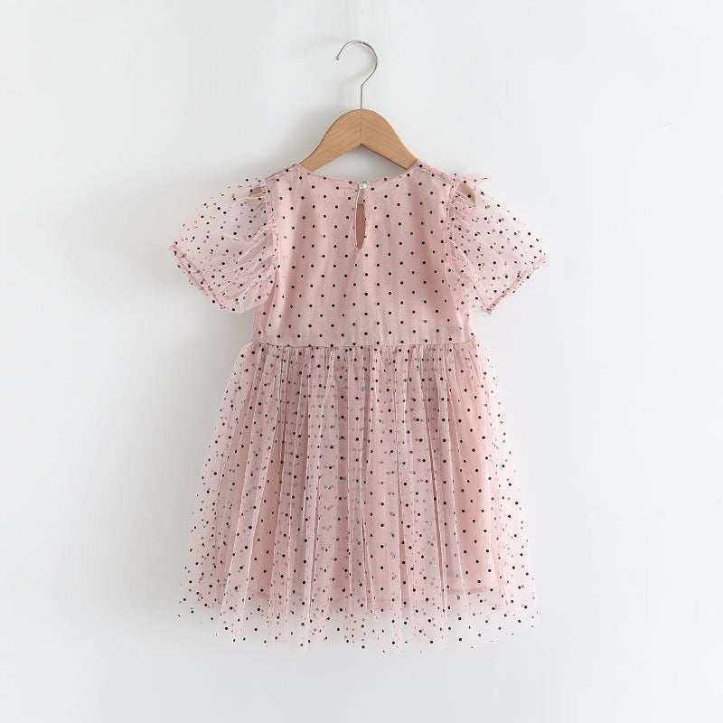 Vestido Infantil de Tule Poá