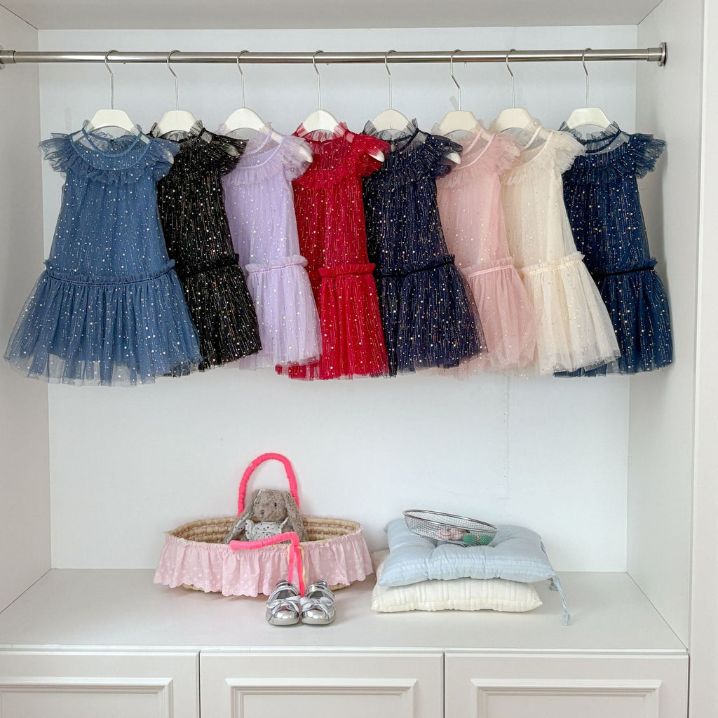 Vestido Infantil Tule com Estrelinhas