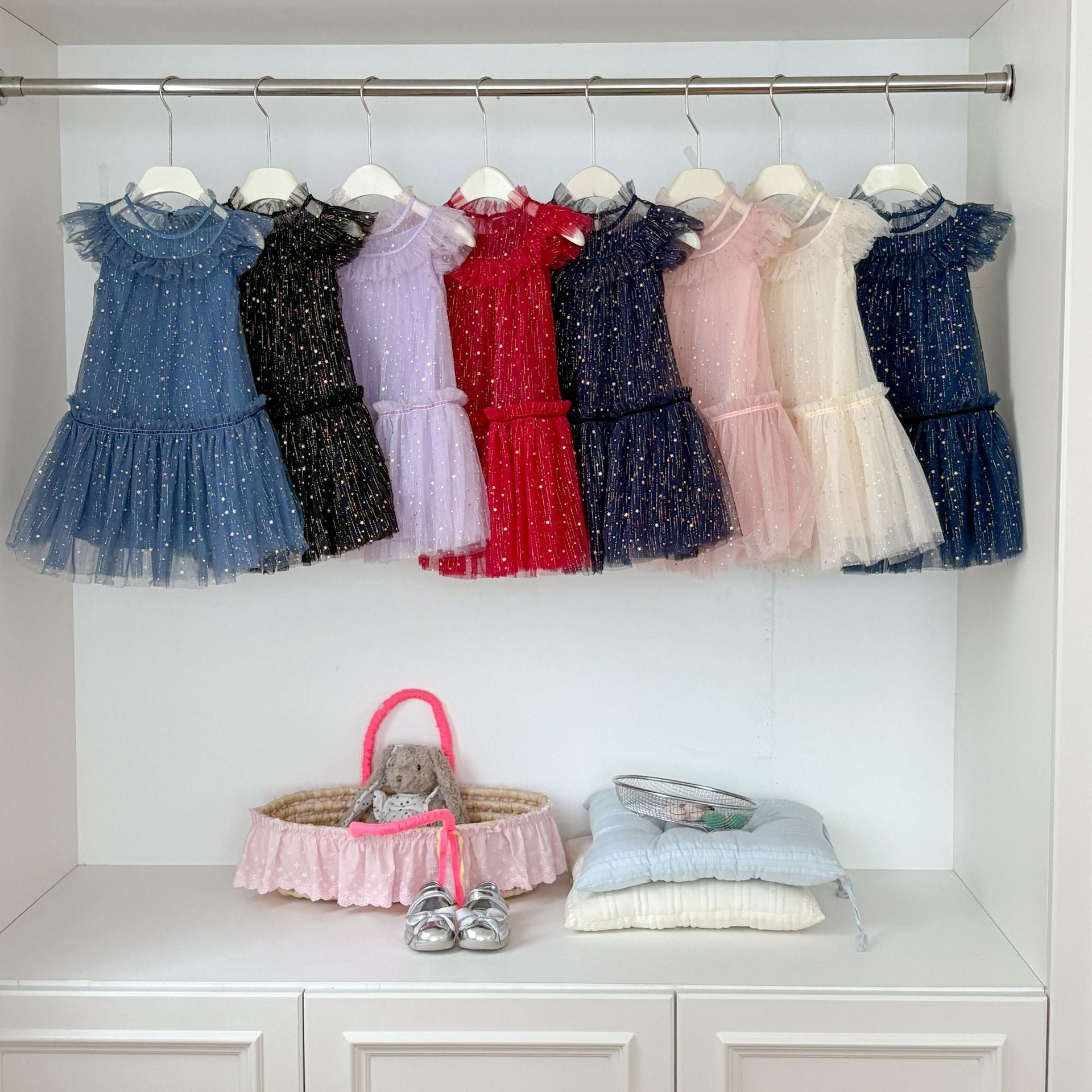 Vestido Infantil Tule com Estrelinhas
