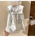 Vestido Infantil Bordado Patinhos Florzinhas