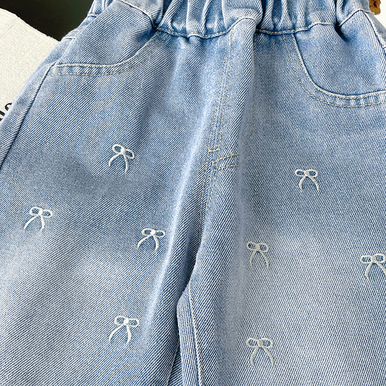 Calça Infantil Jeans Lacinhos