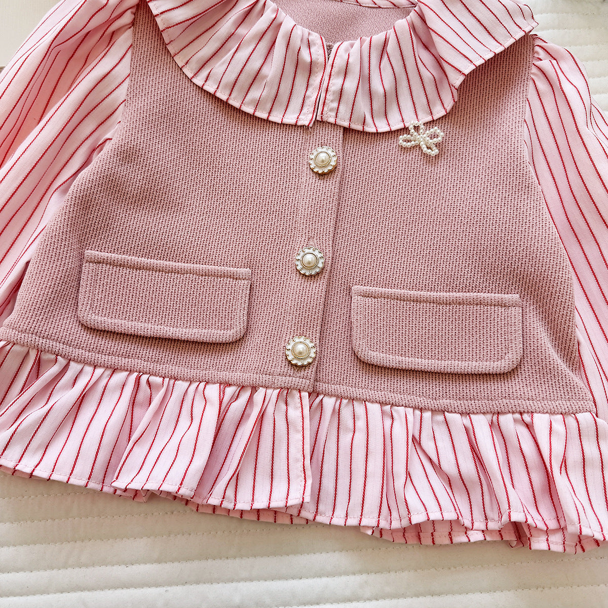 Conjunto Infantil Feminino Babadinhos Botões de Pérolas