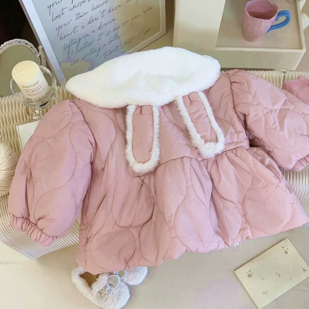 Casaco Infantil Feminino Rosa Coelhinho