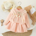 Conjunto Infantil Tricô Tulipas