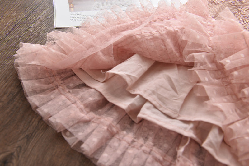 Vestido Infantil Florzinhas Camadas De Tule