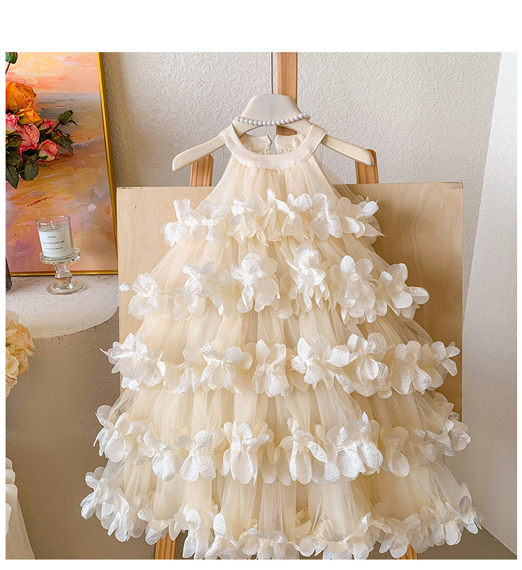 Vestido Infantil Camadas de Flores