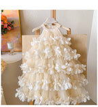 Vestido Infantil Camadas de Flores