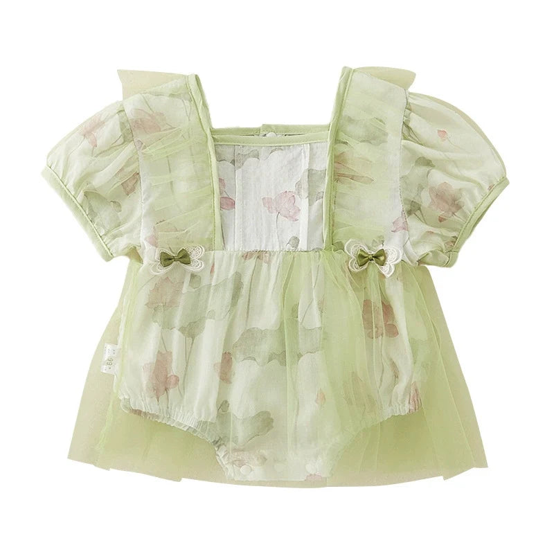 Body Infantil Verde Borboletinhas