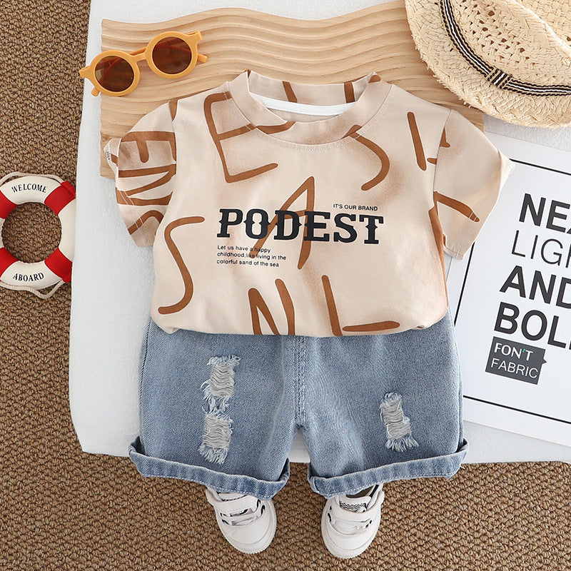 Conjunto Infantil Masculino T-Shirt e Jeans
