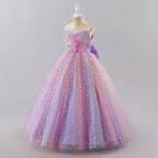 Vestido Infantil de Festa Longo Flores