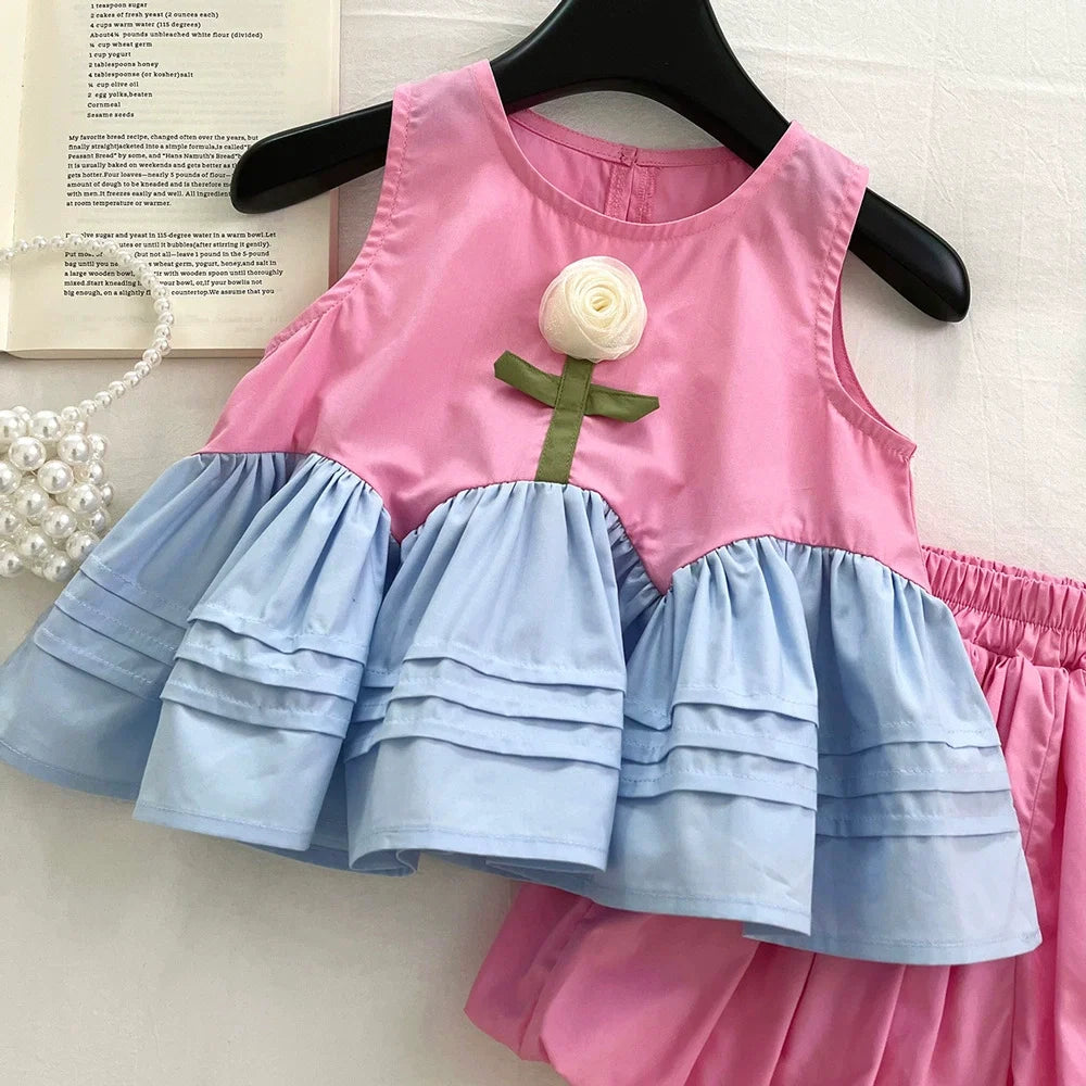 Conjunto Infantil Feminino Verão Florzinha