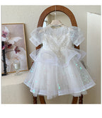 Vestido de Festa Infantil Bordado Brilhantes