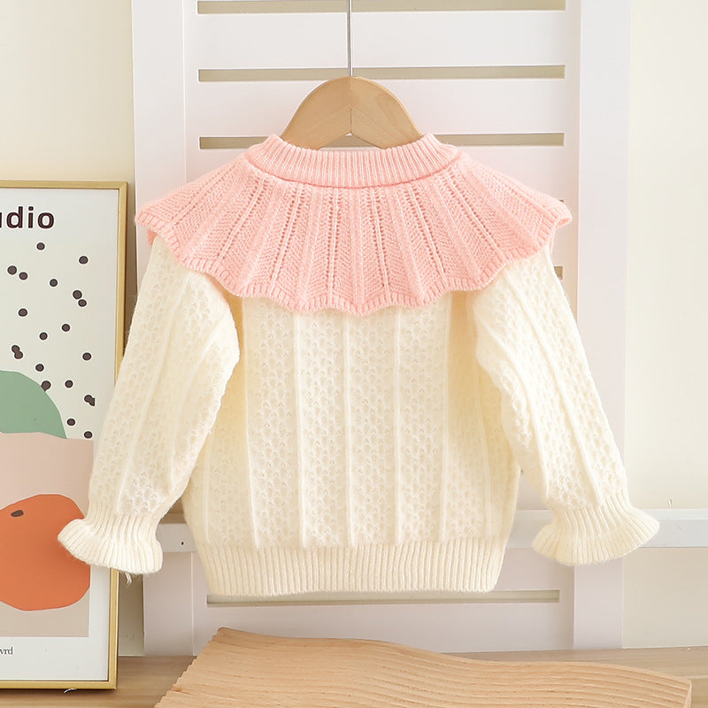 Conjunto Infantil Tricô Laço com Florzinha