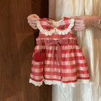 Vestido Infantil Xadrez Cerejinhas
