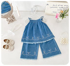 Conjunto Infantil Jeans Bordadinhos