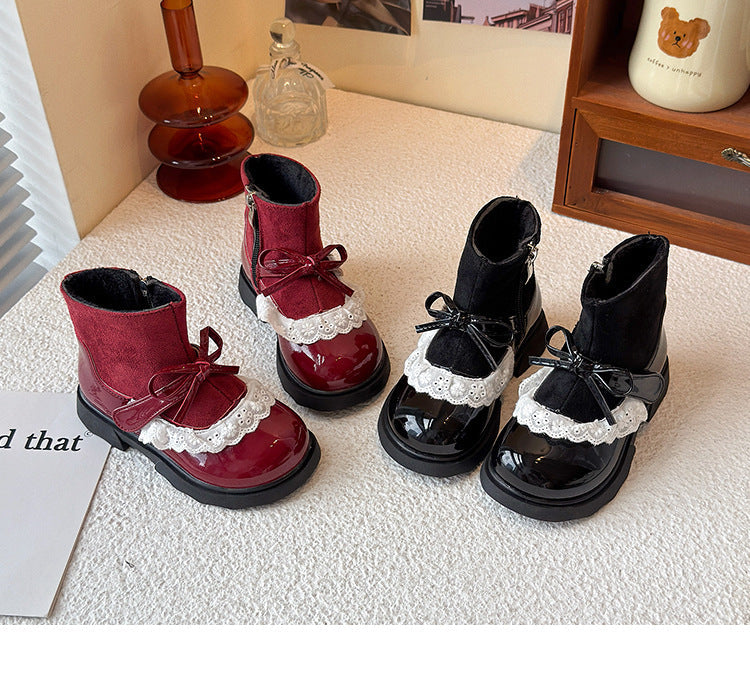 Bota Infantil Lacinho com Rendinha