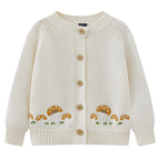 Cardigan Infantil De Tricô Cogumelo