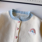 Cardigan Infantil de Tricô Arco íris