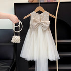 Vestido Infantil Brilhante Lacinho