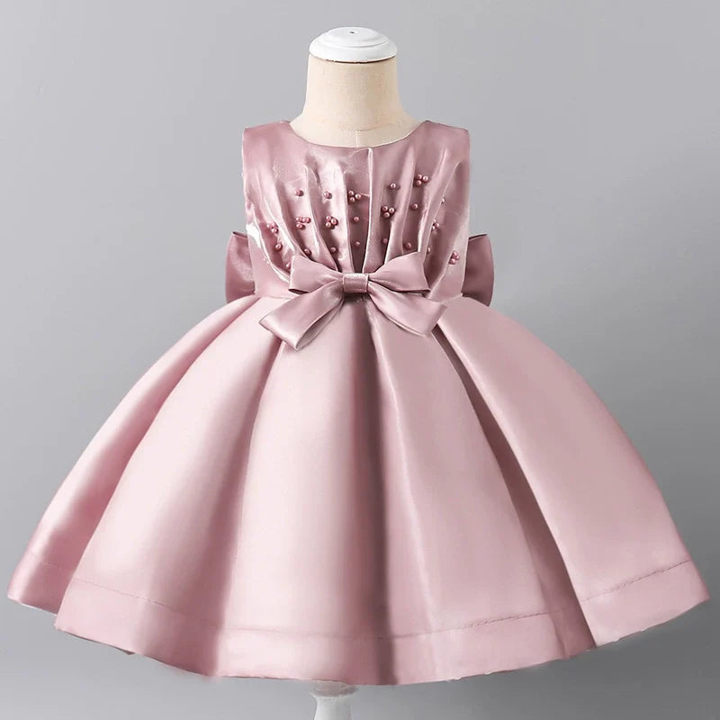 Vestido Infantil de Festa Pérolas Lacinho
