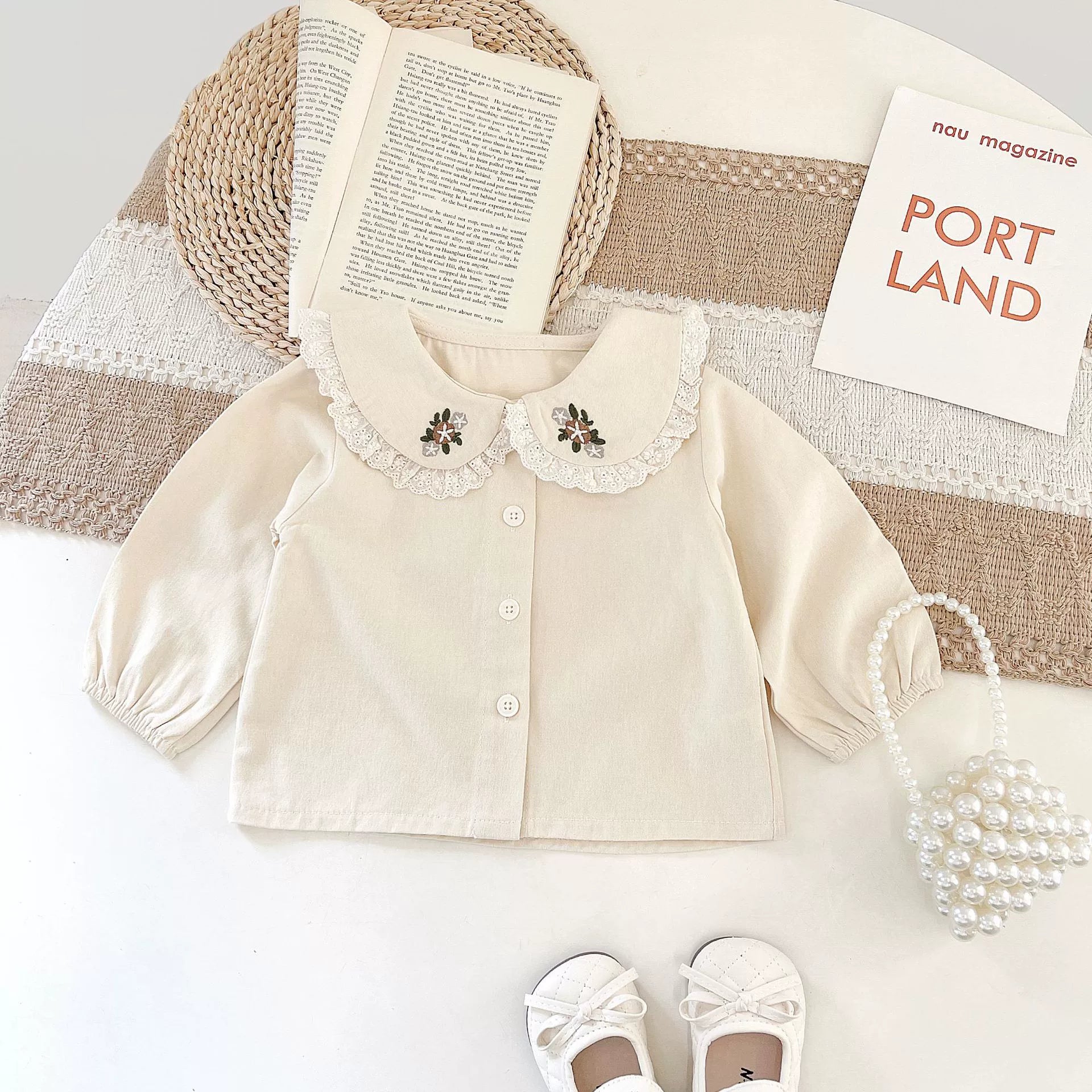 Vestido + Camisa Infantil Bordada Florzinhas