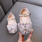 Sapato Infantil Feminino Strass Borboleta