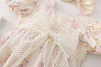 Body/ Vestido Infantil Flores Lacinho