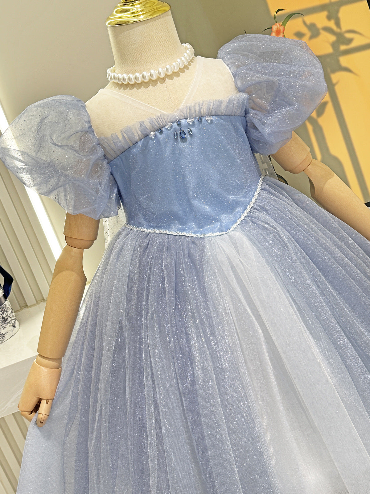 Vestido Infantil Azul de Princesa
