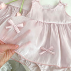 Body/ Vestido Infantil Rosa Tulipas