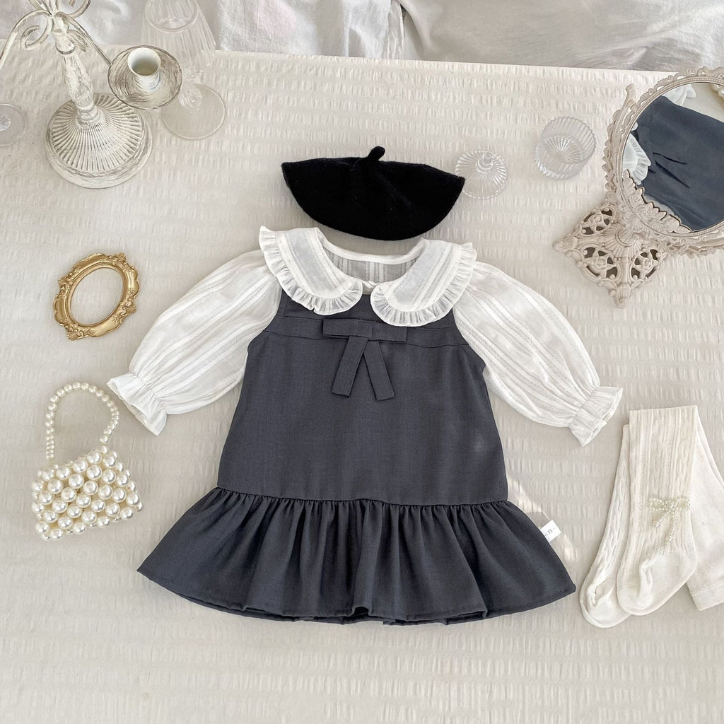 Vestido Infantil + Blusa Branca Golinha