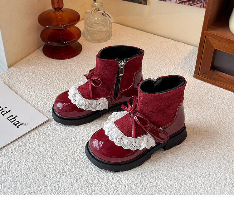 Bota Infantil Lacinho com Rendinha
