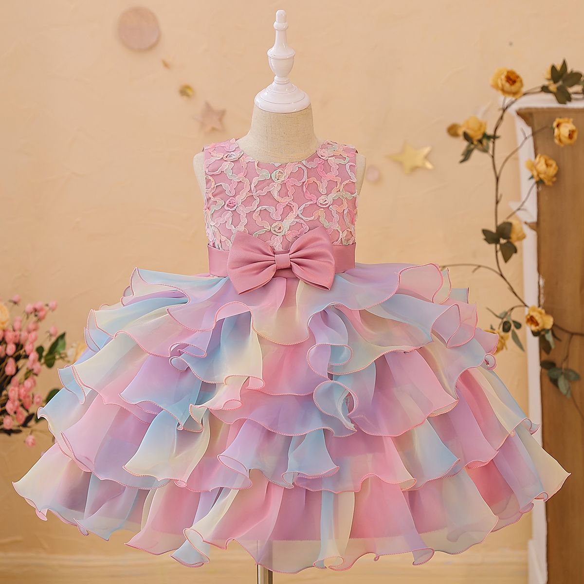 Vestido Infantil Camadas Colors