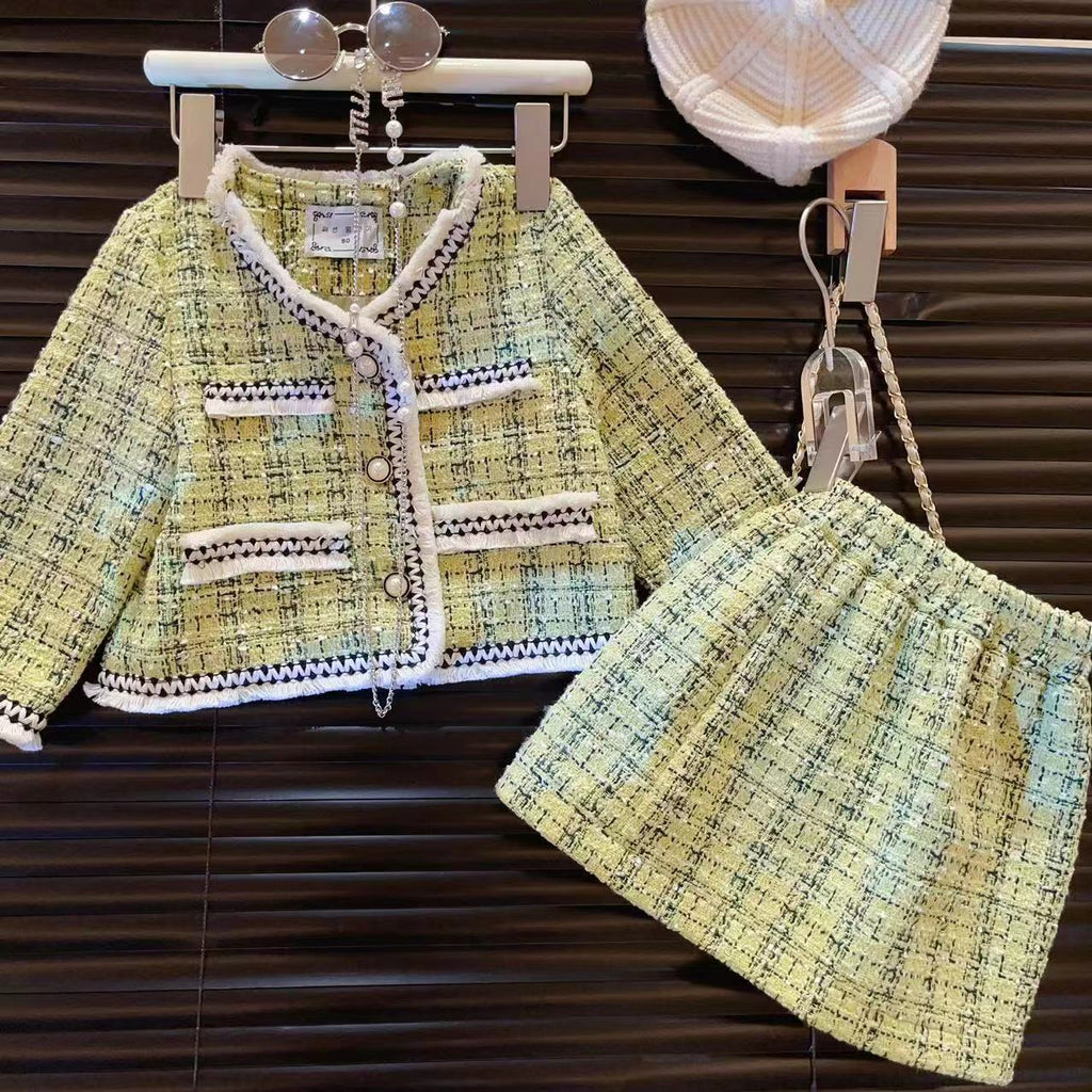 Conjunto Infantil Feminino Tweed Botões